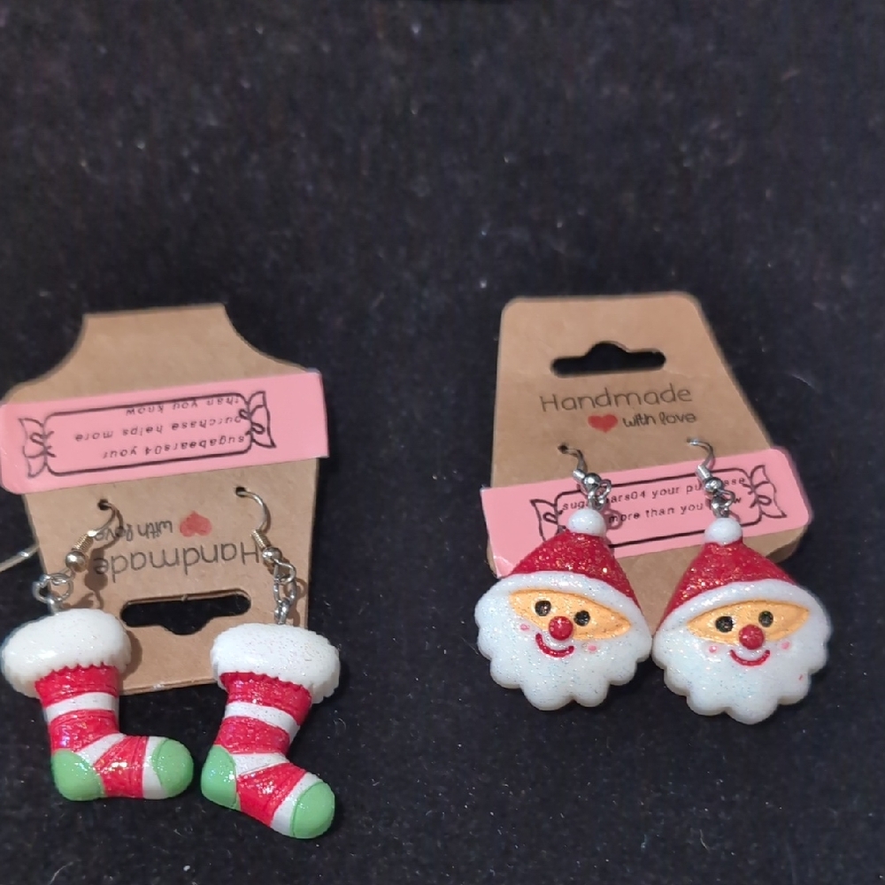 Festive Santa and Stocking Earrings